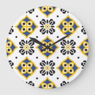 Ceramic tiles pattern large clock