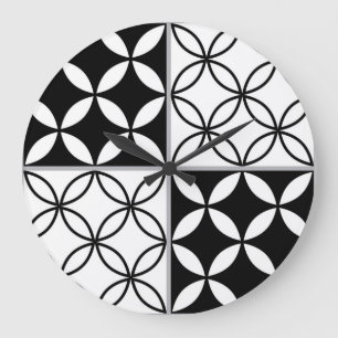 Ceramic tiles pattern large clock