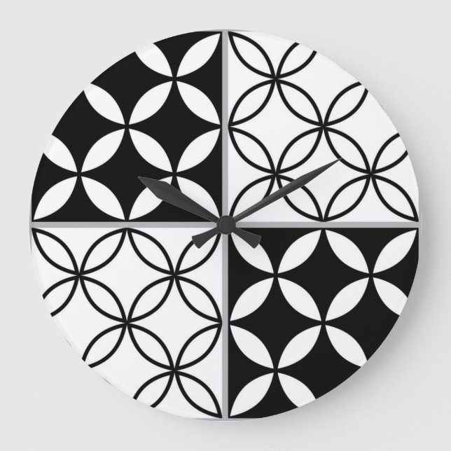 Ceramic tiles pattern large clock (Front)