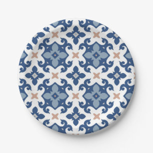 Ceramic tiles pattern paper plate