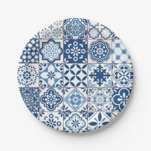 Ceramic tiles pattern paper plate