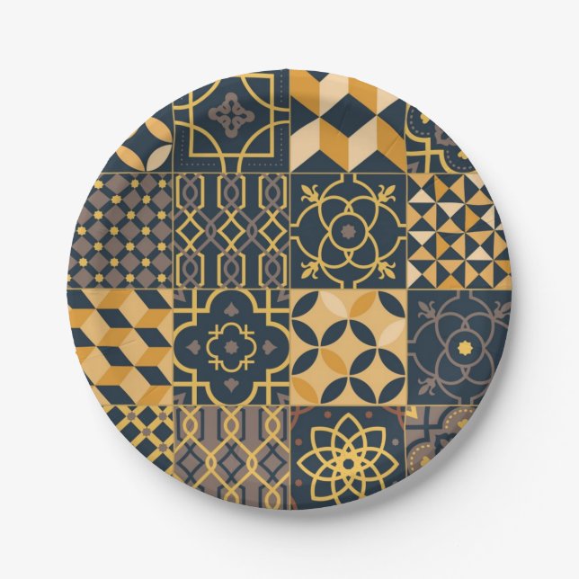 Ceramic tiles pattern paper plate (Front)