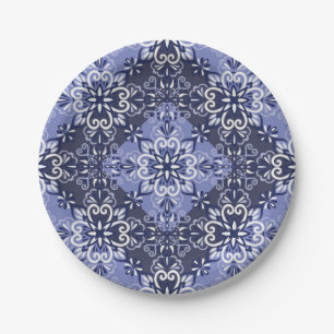 Ceramic tiles pattern paper plate
