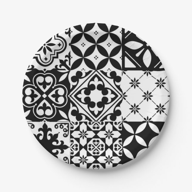 Ceramic tiles pattern paper plate (Front)