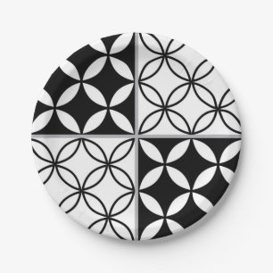 Ceramic tiles pattern paper plate