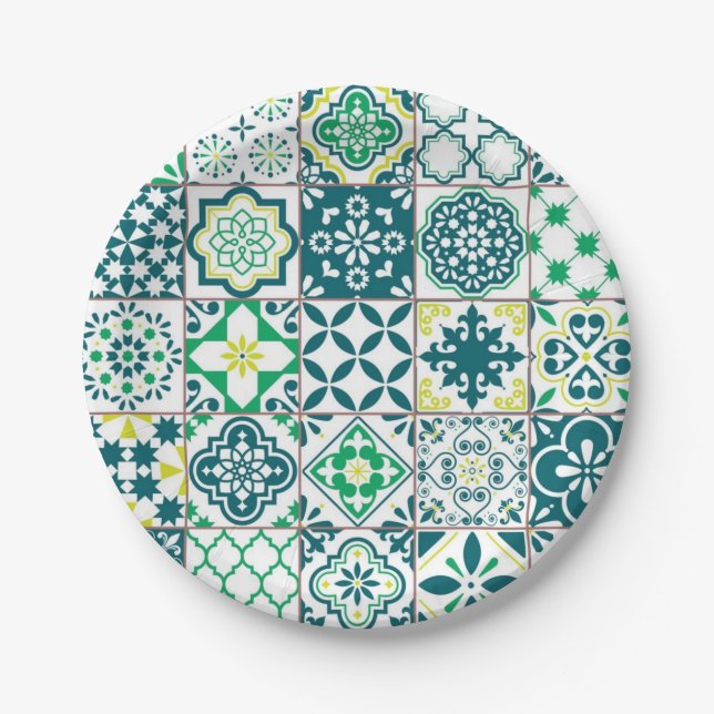 Ceramic tiles pattern paper plate (Front)