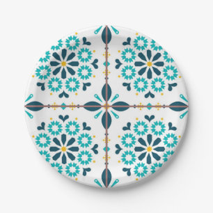 Ceramic tiles pattern paper plate