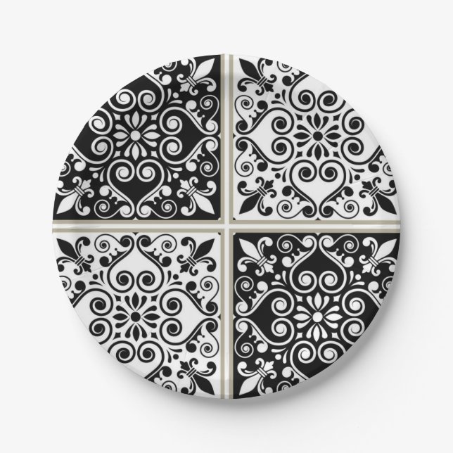 Ceramic tiles pattern paper plate (Front)