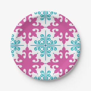 Ceramic tiles pattern paper plate