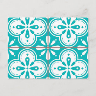 Ceramic tiles pattern postcard