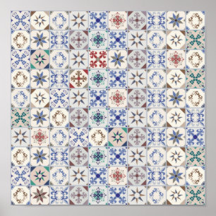 Ceramic tiles pattern poster