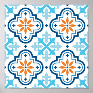 Ceramic tiles pattern poster