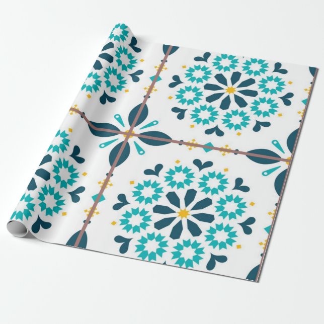 Ceramic tiles pattern wrapping paper (Unrolled)