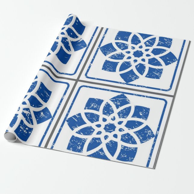 Ceramic tiles pattern wrapping paper (Unrolled)