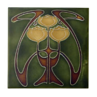 Ceramic Tiles - Tulips Art Nouveau Reproduction