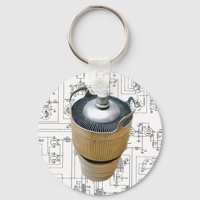 Ceramic Transmitting Tube Schematic Keychain (Front)
