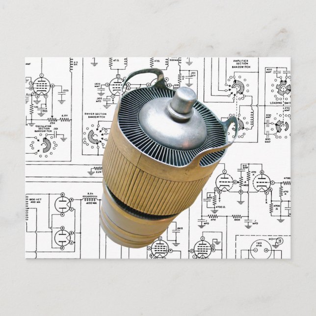 Ceramic Transmitting Tube Schematic Postcard (Front)