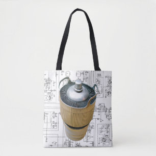 Ceramic Transmitting Tube Schematic Tote Bag