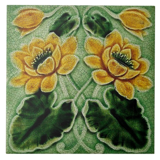 Ceramic Wall tile fireplace art nouveau style (Front)