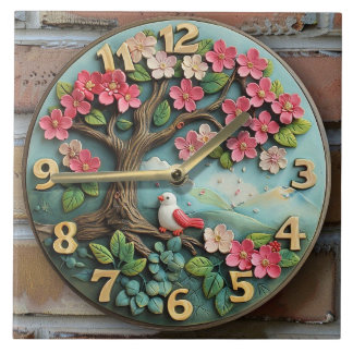 ceramice wall clock tile