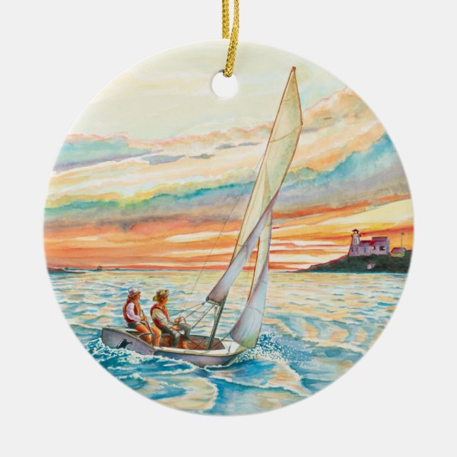 Céramique à voile ornement de Noël (Devant)