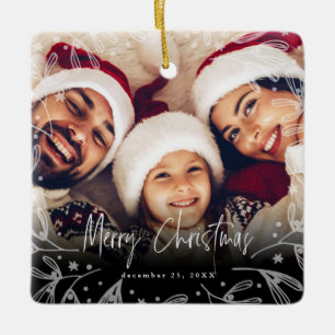 Céramique Joyeux Noël Script Copie photo Ornement en céramiq