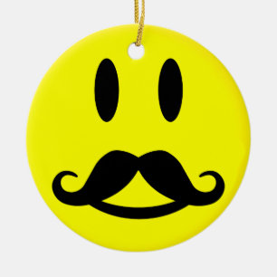 Céramique Ornement de la Moustache heureuse et en colère