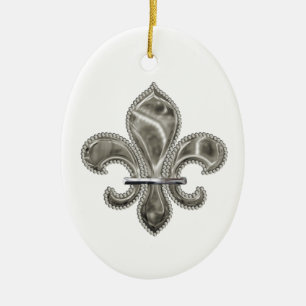 Céramique Ornement Fleur de Lys en argent personnalisable