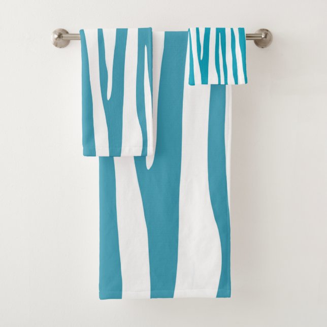 céramique zébrée turquoise et blanche (En situation)