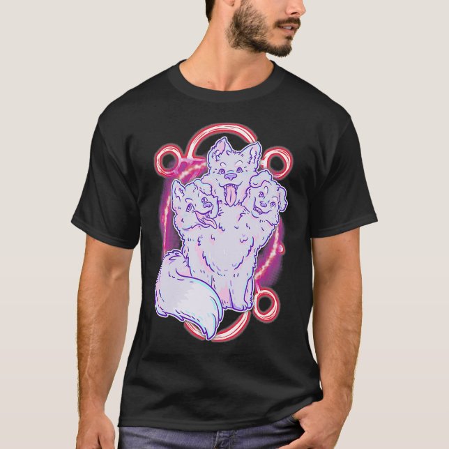 Cerberus 3 Headed Dog  Kawaii Pastel Goth Cute T-Shirt (Front)