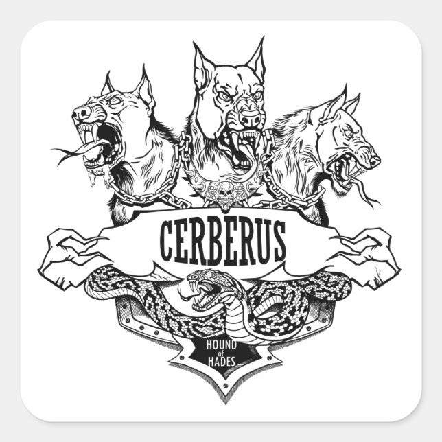 Cerberus and Snake Square Sticker (Front)