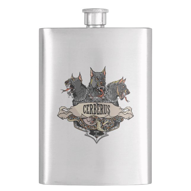 Cerberus ans Snake Hip Flask (Front)