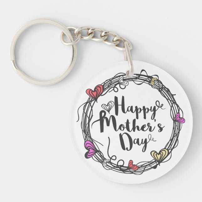 Cercle avec le porte - clé heureux du jour de mère (Devant)