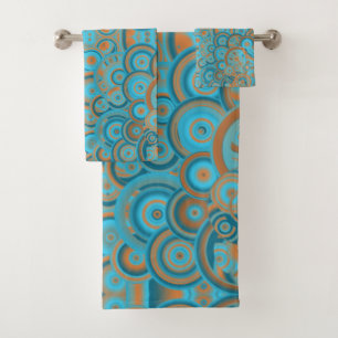 Cercle Concentré Dégradé Orange Rust Turquoise