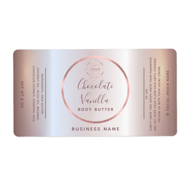 Cercle de typographie simple rose or cadre logo la (Devant)