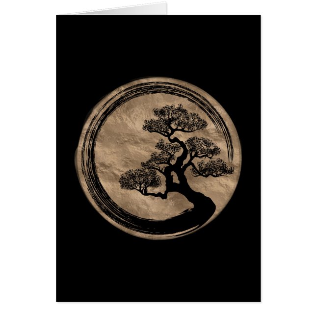 Cercle de zen d'Enso et or d'arbre de bonsaïs (Devant)