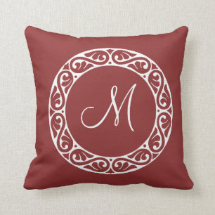 Cercle décoratif Monogramme Bourgogne Coussin roug