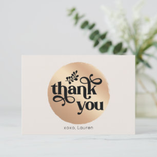 Cercle d'or Vintage personnalisé Merci plat