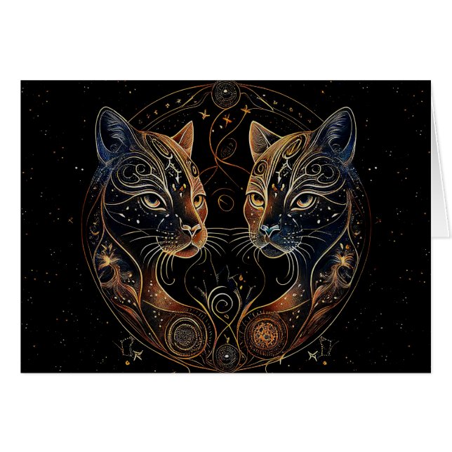Cercle Félin Artistique Jumeaux Chats Vide à l'Int (Devant horizontal)
