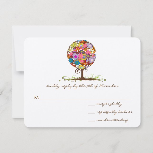 Cercle Forêt Magique d'Amour Mariage Invitations (Devant)
