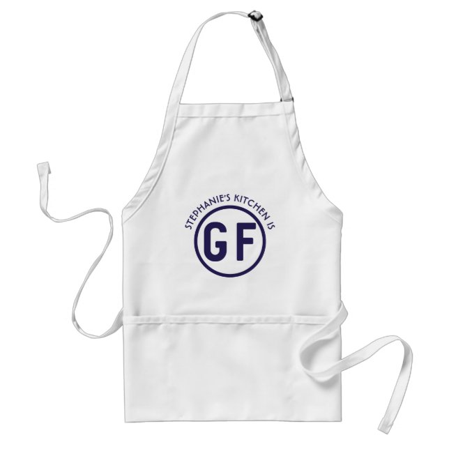 Cercle libre du gluten GF dans le tablier de bleu (Devant)