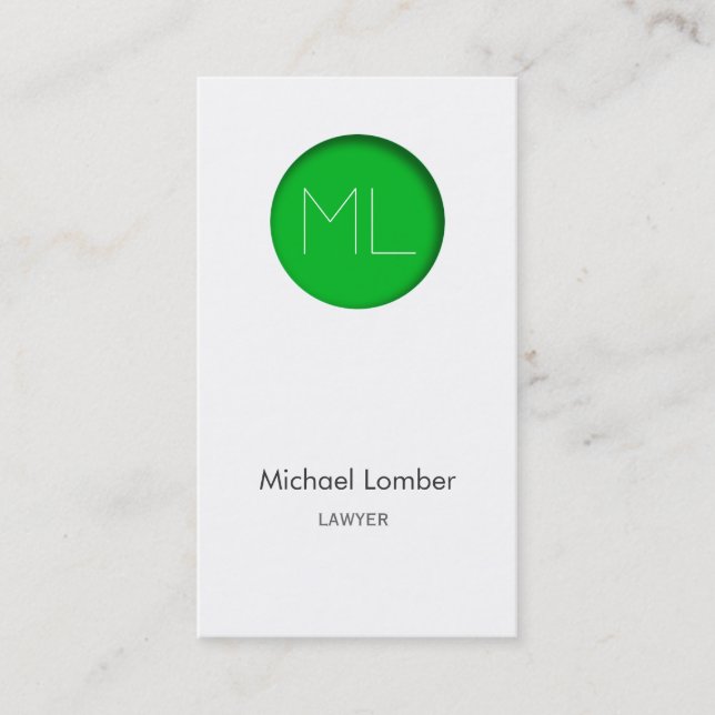 Cercle moderne de vert de carte de visite de (Devant)