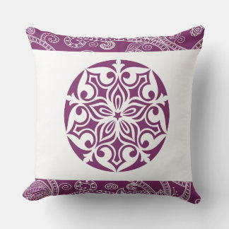 CERCLE TRIBAL Violet Oreiller à lancer rétro