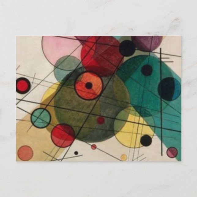 Cercles Abstraits Kandinsky dans une carte postale (Devant)