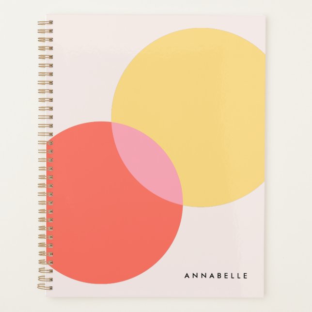 Cercles Abstraits modernes Rouge Jaune Rose Minima (Devant)
