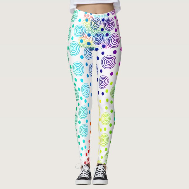 Cercles Arc-en-ciel amusants Leggings (Devant)