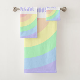 Cercles arc-en-ciel pastel avec nom personnalisé