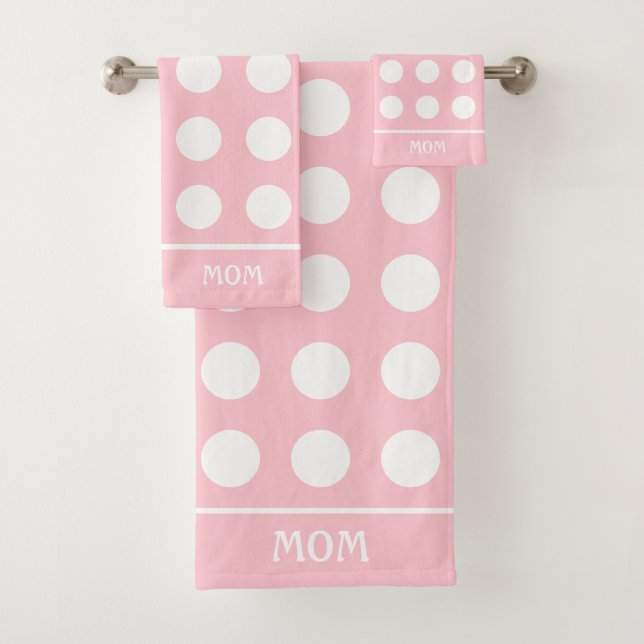 Cercles blancs élégants sur rose clair avec maman  (En situation)