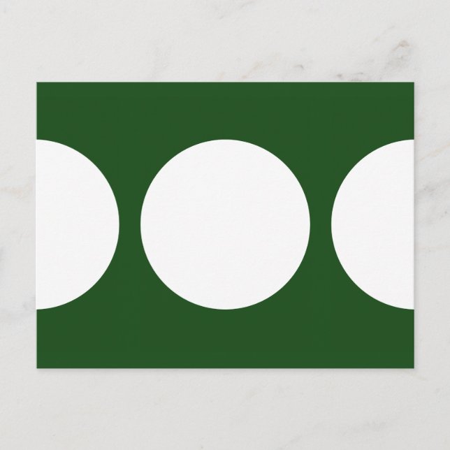 Cercles blancs sur carte postale verte (Devant)