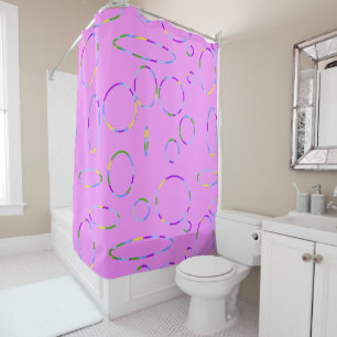 Cercles Boucles Moderne rose Magenta Douche Rideau